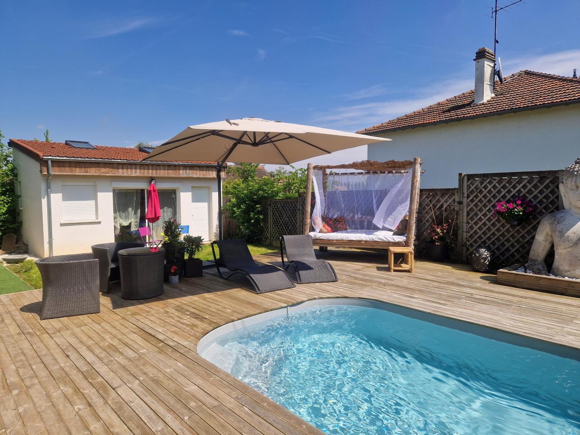 La Serenite Balinaise, Chambre Et Sdb Privee, Jardin , Piscine Et Jacuzzi En Saison, Pres De Chantilly, Parc Asterix Et Cdg Et Paris En 20' Orry-La-Ville Kültér fotó